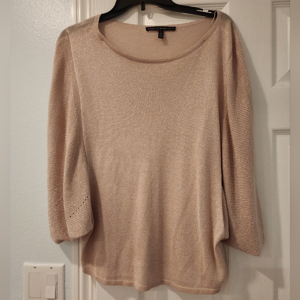 White House Black Market Sparkly Pink Shirt